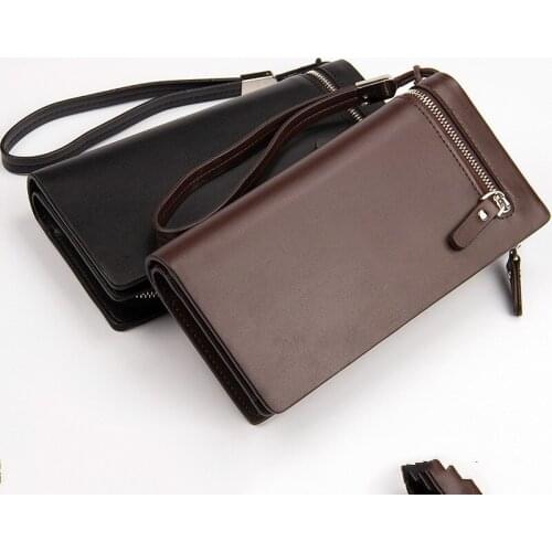 Mens Long Business Wallet Multi-functional Clutch Bag Card Bit More Handbag Zip Clutch Bag