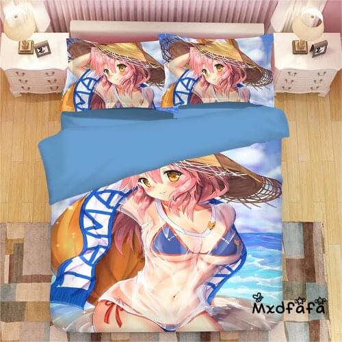 Mxdfafa Anime Fate Grand Order Duvet Cover Sets 3D Bedding Set Cartoon Comforter Bedding Sets with 1 Duvet Cover + 2 Pillow case