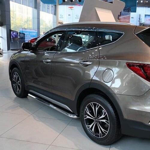 Brand New 1 Set Chrome Side Rain Guard Deflectors Vent Sun Shade Window Visors For Hyundai Santa 2017