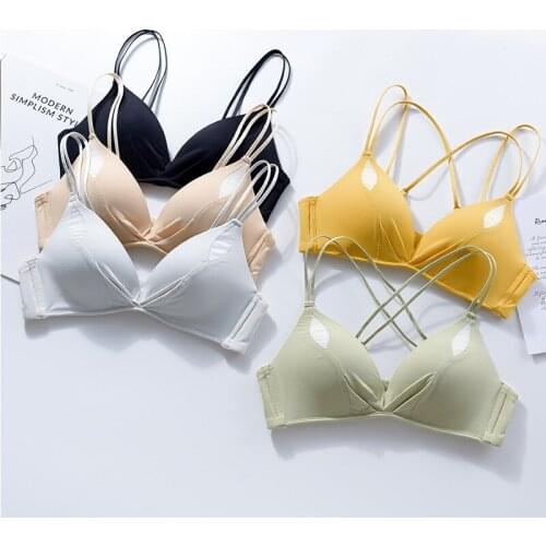 Charming French Underwear Womens Light And Thin No Steel Ring Bra, Thin Shoulder Strap, Beautiful Back, Gathered, Breathable An