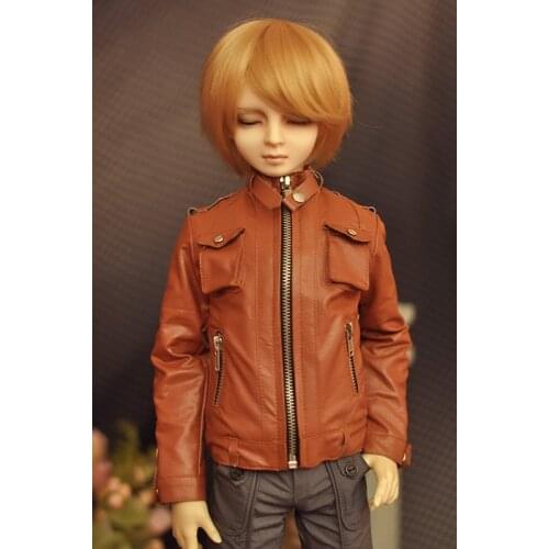 1/3 scale BJD clothes brown Motorcycle coat leather jacket for BJD/SD SD13 SD17 Uncle doll accessories C0076