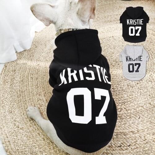 Custom Dog Pet Clothes Winter French Bulldog Small Dogs Chihuahua Clothes Outfit ropa para perro Personalized Name No. Hoodies