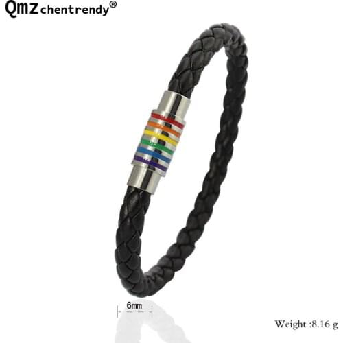 Wholesale price 10 pc /lot Genuine Leather Bracelet Bangle LGBT Rainbow Dublin Pride Party Jewelry bracelets Bangle