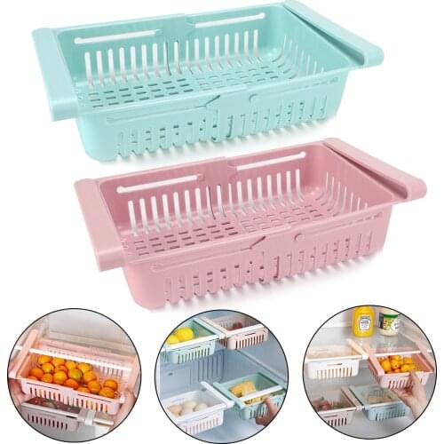 Fridge Organizer Shelf Storage kitchen Storage Rack Refrigerator Drawer Food Fruit Snack Container Holder Telescopic