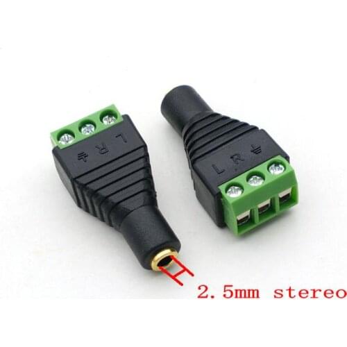 Gold plated 2.5mm stereo Female socket Audio Terminal Binding Post adapter