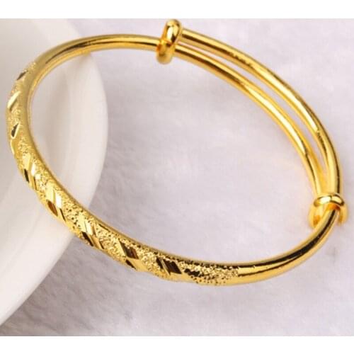 Lovely Gift Expandable Bangle Yellow Gold Filled Childrens Bangle for Kids
