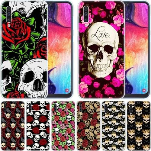 Luxury Silicone Case Retro Flower Skull for Samsung Galaxy A50 A70 A80 A40 A30 A20 A10 A20E A2 CORE A9 A8 A7 A6 Plus 2018 Cover