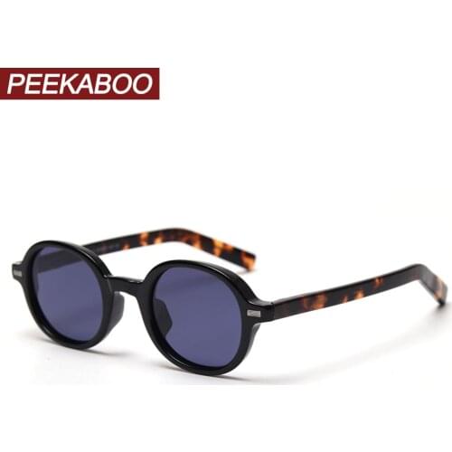 Peekaboo retro oval sunglasses men polarized uv400 korean style tr90 glasses female acetate high quality 2021 spring accessories