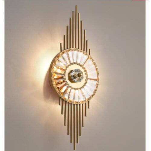 Modern LED Wall Lamps For Bedroom Bathroom Mirror Lights Bronze Color Crystal Wall Lighting Nordic Living Room Home Decoration