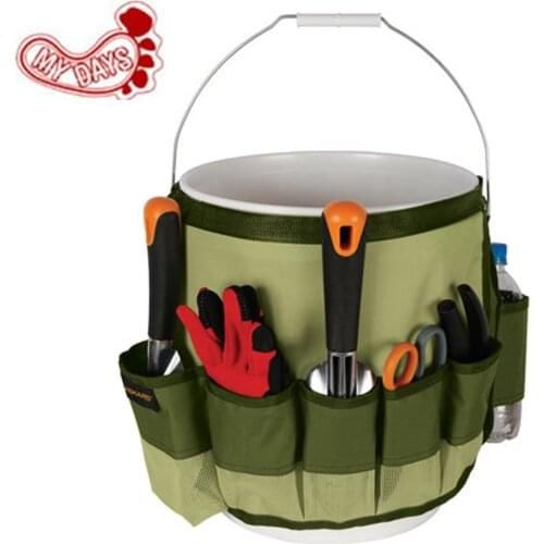 MY DAYS outdoor Hunting toolkit bag garden tool kits multi-purpose Adjustable Bucket Caddy 10-Gallon tool Organizer waist packs