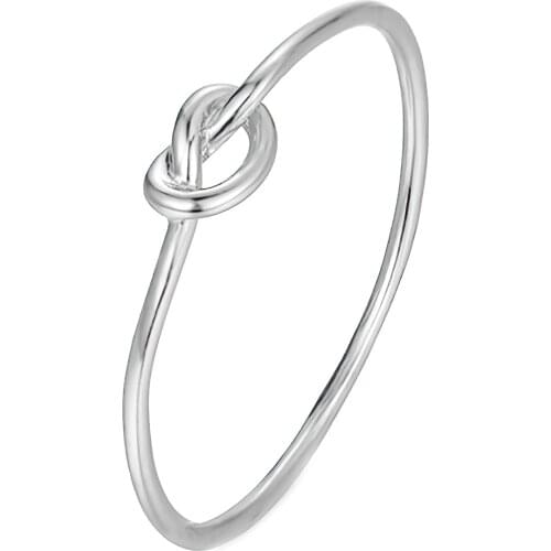DARK DIAMOND-Mini knot ring in 925 sterling silver. Comfortable jewel for daily use