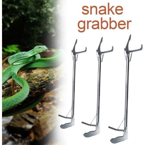 Reinforced All-Stainless Steel Catcher Grabber Tong Stick Handing Tool Snake Pliers Mud Tongs Snake Resistant Tool For Camping