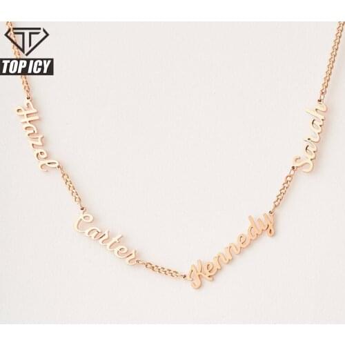 Top Icy High Quqlity 14k Gold Plated Seperate Personalized Name Chain Jewelry Personalized Letter Necklace
