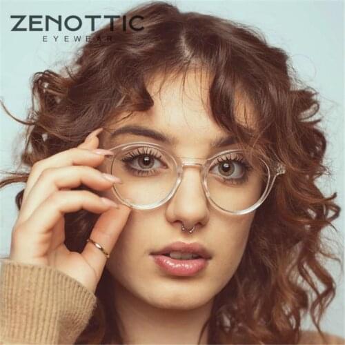 ZENOTTIC Round Anti Blue Rays Computer Glasses Frames Women Transparent Blue Light Blocking Gaming Spectacles Goggles Eyewear