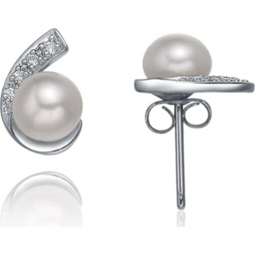 Sinya 925 sterling silver stud earring with AAA grade freshwater pearl classic style fine jewelry for women Christmas gift hot