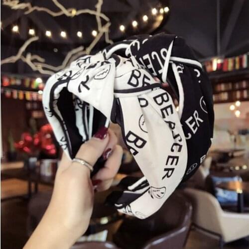Boutique Letter Headbands Fashion Hair Accessories Womens Fabric Wash Face Out Knotted Hairband Wild Cute Hair Hoop Headwear