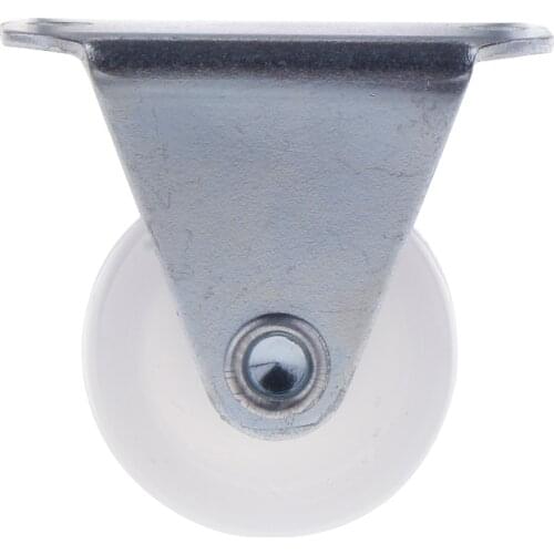 1 Inch White PP Fixed Plate Caster Wheel 10kg 22lbs Cabinet Drawer Trolley Cart