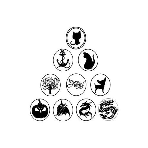 1pc Vintage Brass Head Wooden Handle Dragon Wax Seal Stamp Letter Card Decor Gift Different Pattern Cat/Dog/Halloween Bat