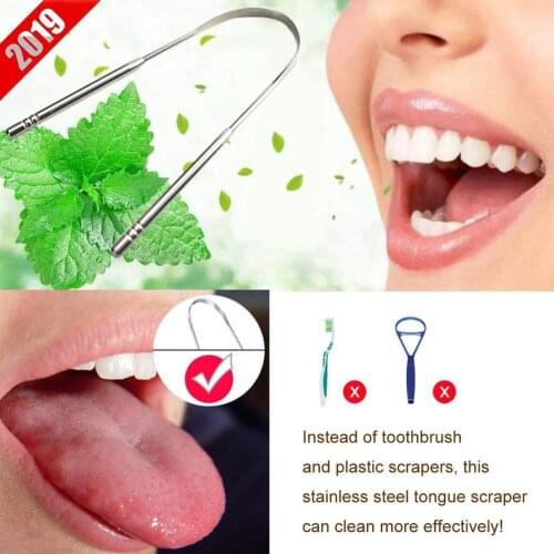 1pc Steel Tongue Coating Cleaner Cleaning Coated Tongue Oral Clean Dental Tool Toothbrush Care H8H9