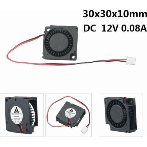 10 pieces Gdstime 12V 3010 3D Printer Radiator Sleeve Bearing Small DC Blower Cooling Fan 30mm x 10mm 3cm 30x30x10mm Mini Turbo