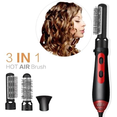 3 in 1 Hot Air styling Brush 1200W Multifunctional Ionic Hair Dryer Pro Hair Curler Straightener Dryer Comb Brush