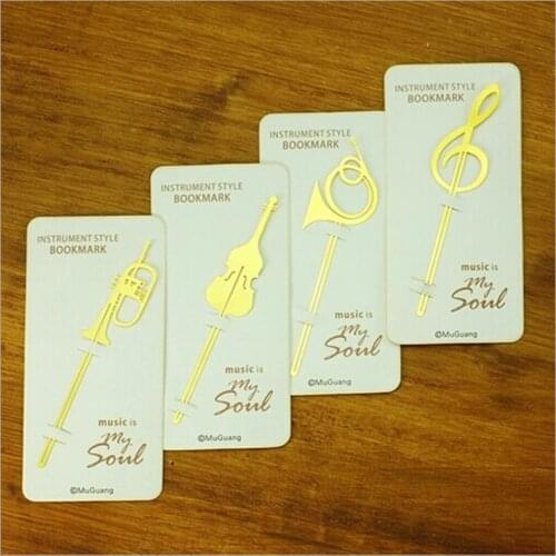 30PCS Bookmark Wedding Favor Metal Baby Birthday Return Golden Violin Gold Hollow Out Student Music for Books Bridesmaid Gift
