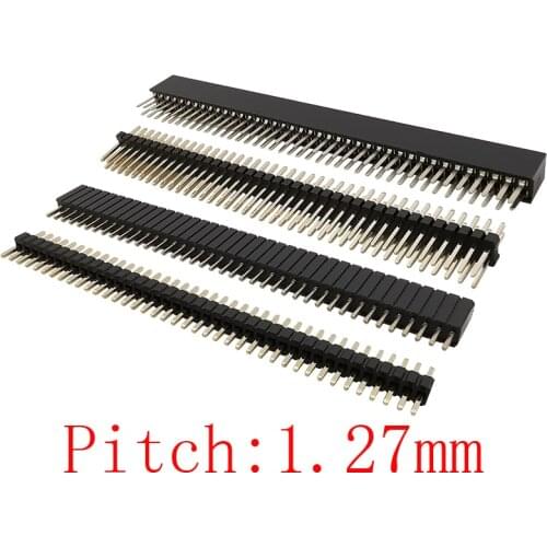 5Pairs 1.27mm Pitch Single Row/Double Row Male Female Pin Header PCB Board Socket Connector 1x40Pin 1x50Pin 2x40Pin 2x50Pin