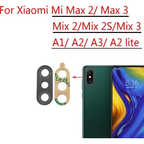 5pcs,Back Camera Glass Lens With Adhesive For Xiaomi Mi 11 Mix 2S 3 Max2 A1 A3 A2 Lite 8SE 9SE 9T 8Lite Replacement Repair Spare