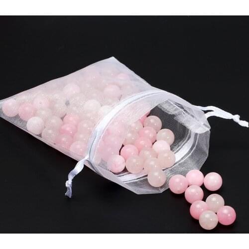 50pcs/Lot Colorful Transparent Packs Drawstring Pouches Sachet Organza Gift Bag For Jewelry Wedding Party Beads Packing