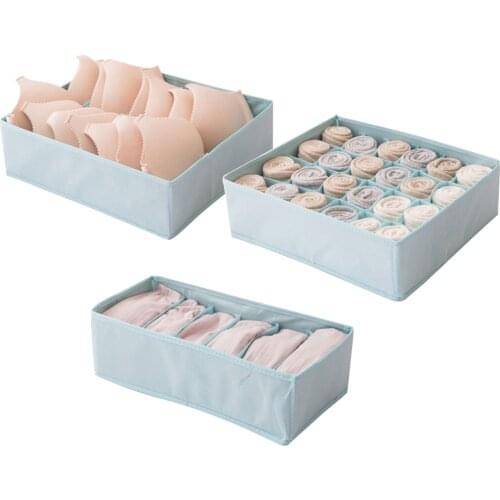 6/7/24-Compartment Home Underwear Bra Socks Storage Box Holder Drawer Organizer Case Clothing Wardrobe Storage boxes 3pc/set