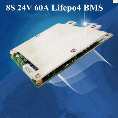 8S 24V 60A Blanced Common Same Port Lifepo4 BMS 60A 24V LiFePo4 Battery Pack Bms for Electric Motocycle E-bike
