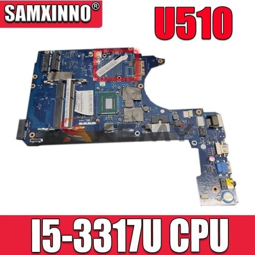 Akemy Laptop Motherboard For Lenovo ideapad U510 Laptop Motherboard 90001812 VITU5 LA-8971P REV 1.0 SR0N8 I5-3317U CPU