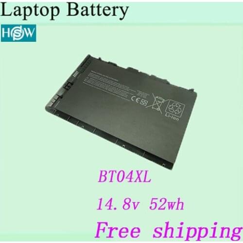 14.8v 52wh notebook battery For HP Ultrabook BT04XL EliteBook Folio 9470m battery free shipping