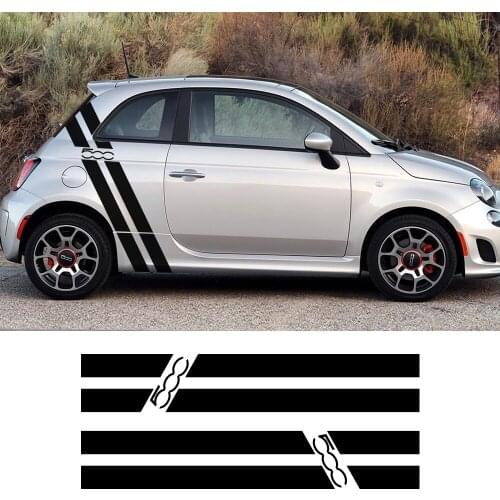 Car Styling Body Decor Door Side Stripes Stickers For Fiat 500 595 Abarth Automobile Graphics Vinyl Decal Tuning Car Accessories
