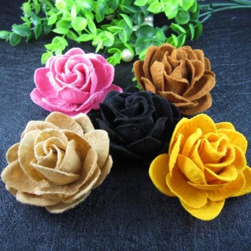 Free shipping ! 24pcs /lot 2.5'' Non-woven flower felt lotus flowers can mix order