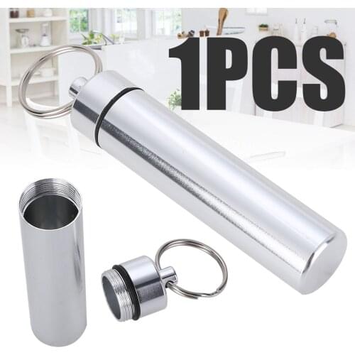 Large Pill Cases For Outdoor Travel Delicate Aluminum Alloy Waterproof Medicine Box Drug Capsule Cartridge Pillcase Keychain