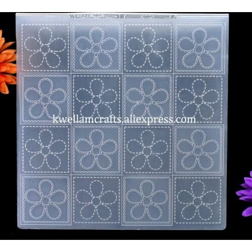 Larger Size Flowers B Plastic Embossing Folder For Scrapbook DIY Album Card Tool Plastic Template 20.2x20.7cm KW7102330