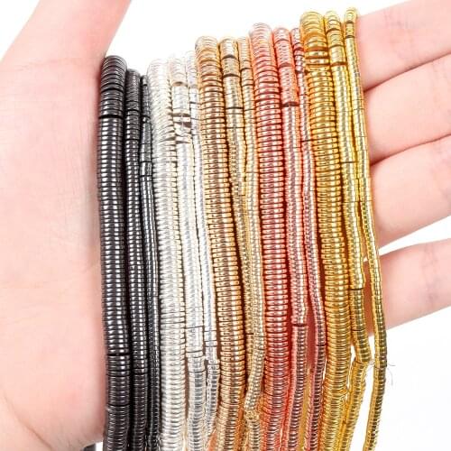 3/4/6mm Natural Hematite Rondelle Beads Gold Silver Black Magnetic Gallstone Spacer Beads For Jewelry Making Weight Loss