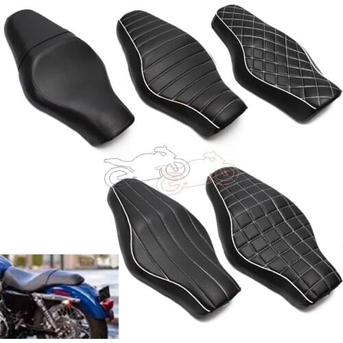 5 Styles Full Length Driver&Passenger Two Up Seat Sofa Tour Seat Bench Rear Cushion Fits for Harley Sportster 883 XL883 Custom