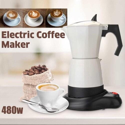 480W 6 Cups Electric Tea Coffee Maker Pot Espresso Machine Mocha Removable Coffee Kitchen Tool Home Office Easy To Clean