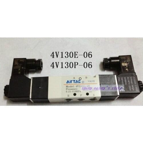 1Pc 4V130P-06 DC12V , DC24V , AC110V , AC220V Solenoid Air Valve 5 Port 3 Position BSP 1/8" Brand New