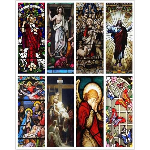 European oil painting figures religious church retro Door Stickers Home Decor Mural porch Wallpaper Poster Self Adhesive PVC