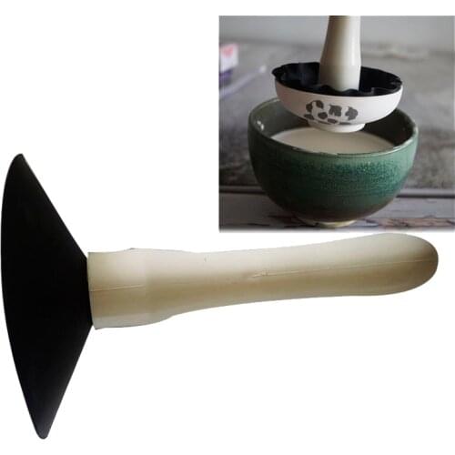 Pottery Tool Sucker Suction Cup Dip Color Glazing Tool Dip Plate Glaze Clip Rubber Diy Polymer Clay Ceramic Modeling Tools