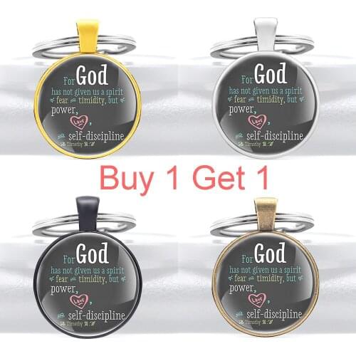 Buy 1 Get 1 Christian for God Has Not Given Us a Spirit of Fear Timidity Bible Quotes Key Chain