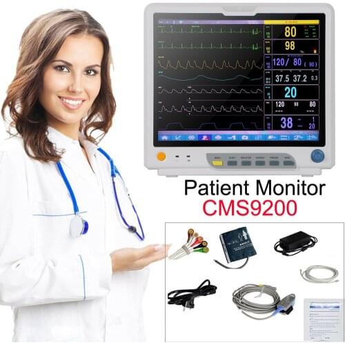Hot CONTEC CMS9200 Plus 15'' TFT color LCD Multi-Parameter Patient Monitor Medical Machine SPO2 Heart Rate Monitor