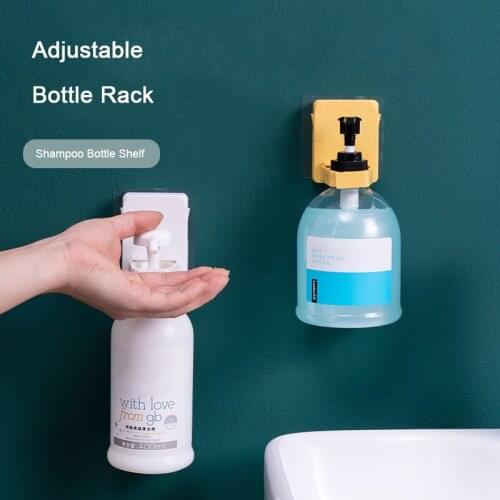 Multifunctional Bathroom Organizer Wall Mounted Shampoo Bottle Shelf Shower Bottle Hanger Storage Rack Liquid Soap Holder Self