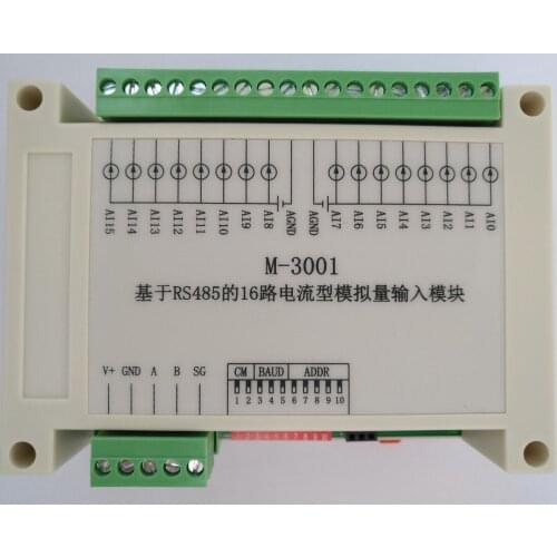 Input Acquisition Module Rs485-modbus PLC Extension IO for 16-channel 4~20mA Analog Quantity