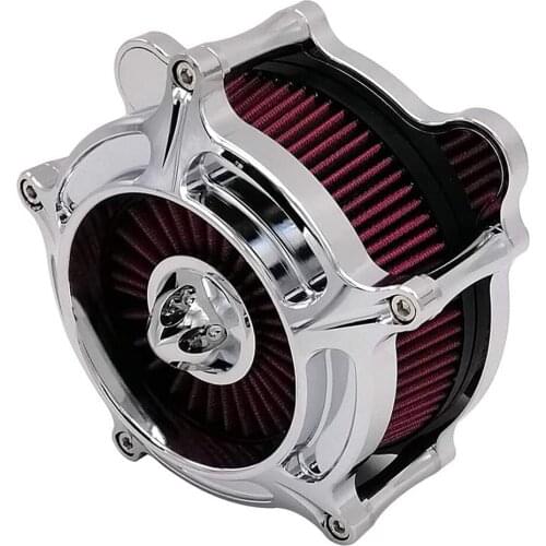 Motorcycle Turbine Air Cleaner Intake Filter Kit Cnc Cut Chrome for Harley Sportster XL 883 XL 1200 2007 - up Fitment-A