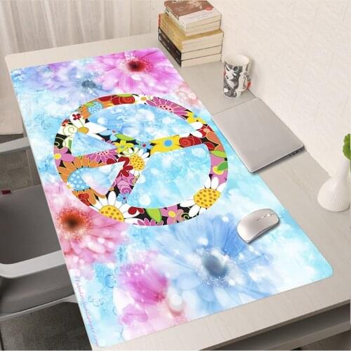 Gamer Desk Pad Hippie Psychedelic Art Peace Anime Mouse Pad Xxl Rug Pc Gamer Complete Gamers Accessories Mausepad Varmilo Mice
