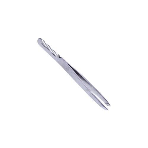 500pcs Eyebrow Tweezer with Eyebrow Brush Comb Stainless Steel Eyelashes Extension Tweezers Pinzette Clip new